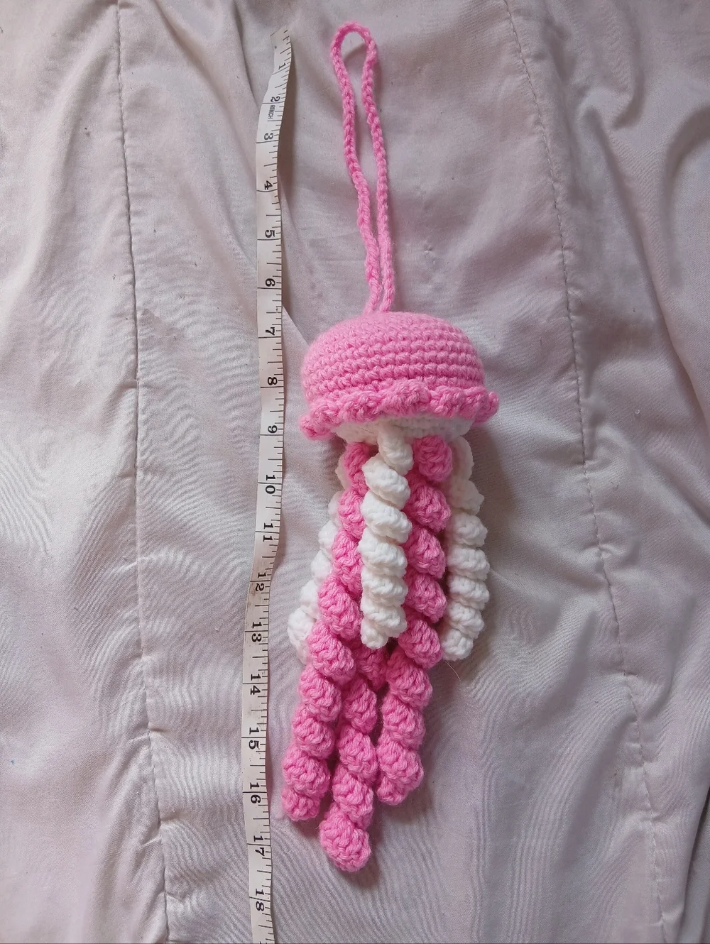 Pink Crochet Jellyfish - Picture 2 of 5